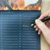 Write with a metallic pen on the darker pages of the calendars