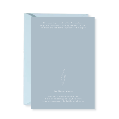 New Beginnings Blue – Baby Greeting Card + Envelope - Image 2