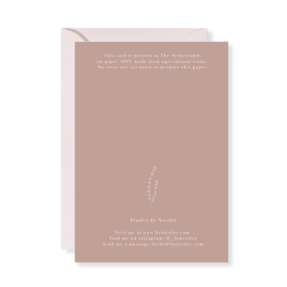 New Beginnings Pink – Baby Greeting Card + Envelope - Image 2
