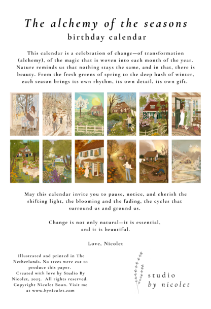 Birthday Calendar & Seasonal Prints "The alchemy of the seasons" - Image 12