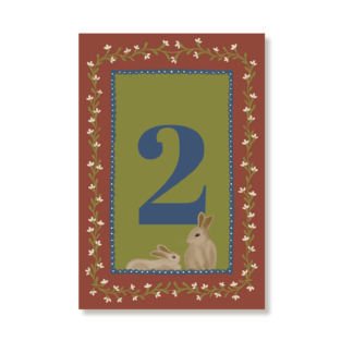 Illustrated kids birthday card 2 years
