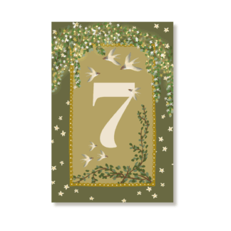 Illustrated kids birthday card 7 years