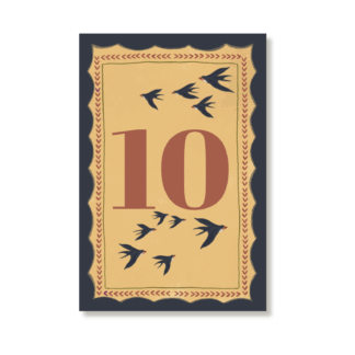 Illustrated kids birthday card 10 years